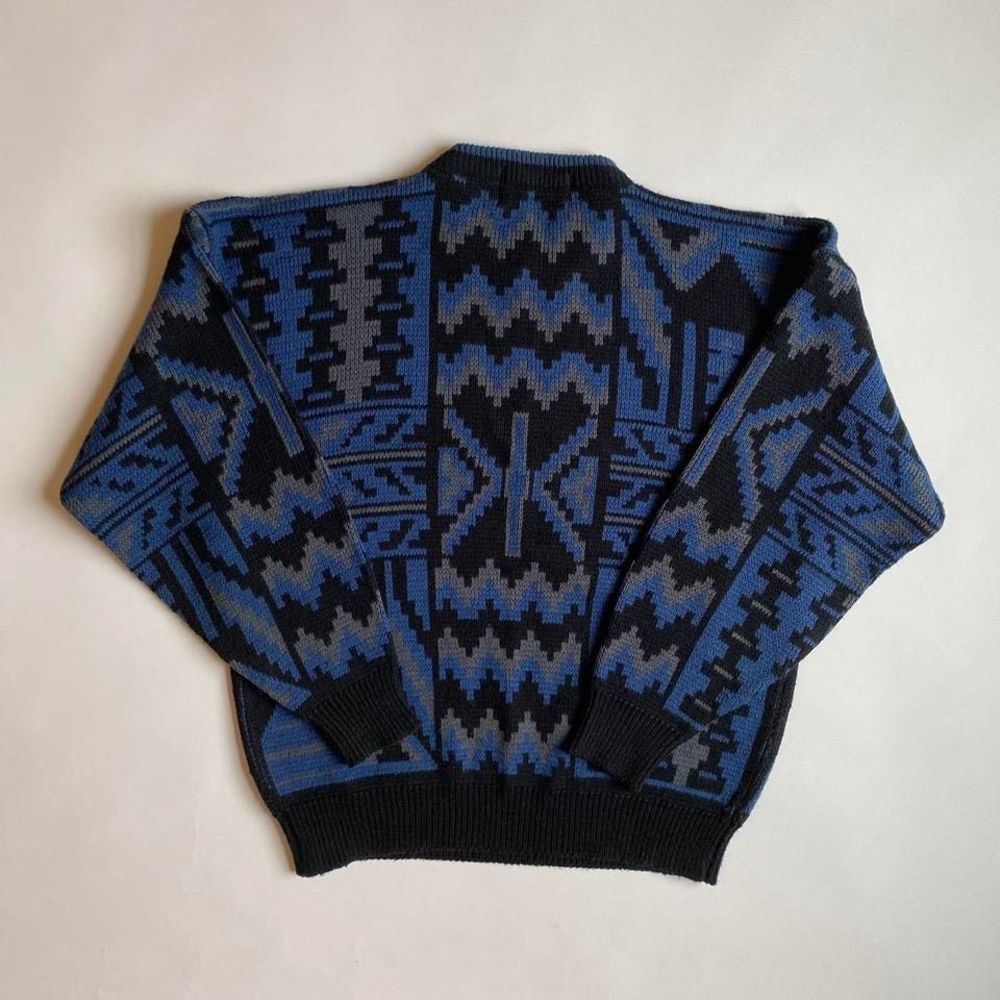 Vintage black & blue sweater - Picture 2 of 4